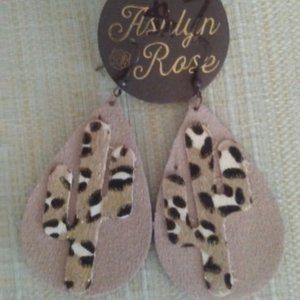 Ashlyn Rose earrings - suede with cork backing - brand new